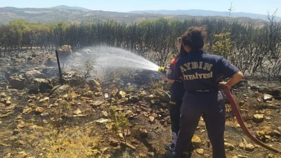 Antalya Büyükşehir Belediyesi’nin kadın itfaiyecilerinden hızlı müdahale