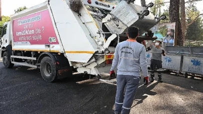 Kemer’de çöp konteynerleri dezenfekte ediliyor