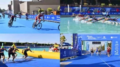 Triatlon şampiyonası nefes kesiyor