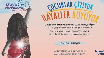 Çocuklar Cumhuriyet için çiziyor