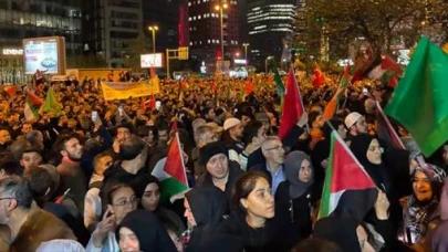 İstanbul’da, İsrail’in hastane saldırısı protesto ediliyor