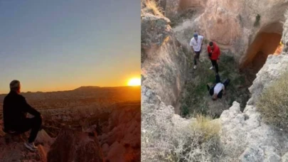 Kapadokya'da fotoğraf çekilmek isterken 6 metrelik kayalıktan düştü