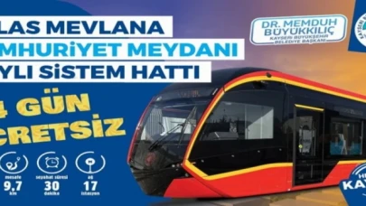 Kayseri’de yeni tramvay 4 gün ücretsiz