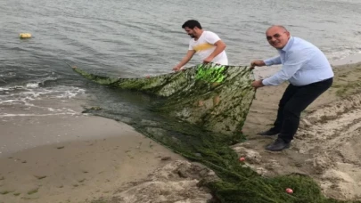 Bursa Mudanya sahilinde 1 ton kum şırlanı ele geçirildi