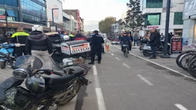 Düzce’de trafiğe kapalı yolda motosiklet denetimi