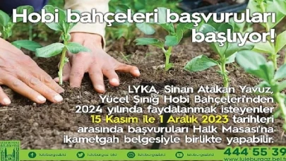 Hobi bahçeleri başvuruları başlıyor!