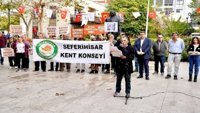 Kadın cinayetleri Seferihisar’da protesto edildi