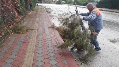 Kemer’de fırtına sonrası temizlik