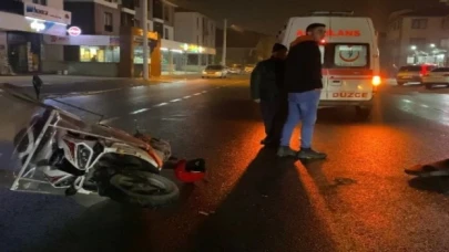 Düzce’de otomobille motosiklet çarpıştı: 2 yaralı