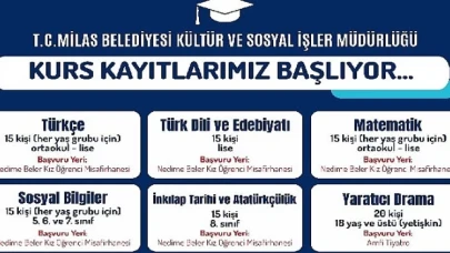 Milas Belediyesi’nin eğitime destek kurslarına başvurular başladı