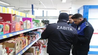 Zabıta ekiplerinden zincir marketlere denetim