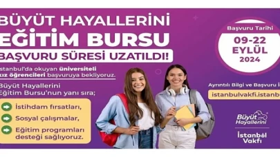 İBB İstanbul Vakfı çatısı altında, Dr. Dilek Kaya İmamoğlu öncülüğünde yürütülen Büyüt Hayallerini projesinin sağladığı burs desteğine başvuru süresi 22 Eylül’e kadar uzatıldı