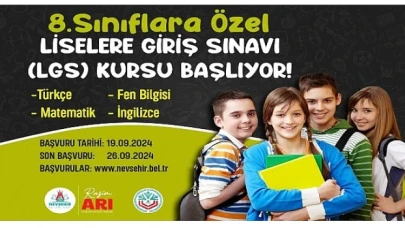 Nevşehir Belediyesi LGS’ye hazırlanan öğrenciler için ücretsiz hazırlık kursu düzenliyor