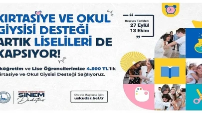 Üsküdar Belediyesi’nin ilköğretim ve lise öğrencilerine kırtasiye ve okul giysisi desteği sürüyor.