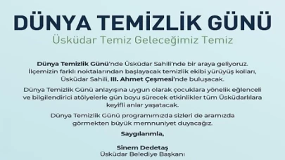 Üsküdar’da “Dünya Temizlik Günü” etkinlikleri düzenlenecek