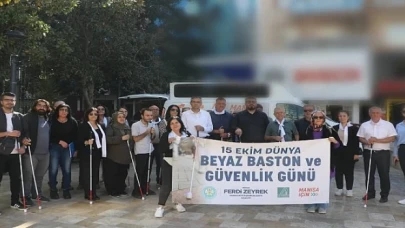 Manisa’da Beyaz Bastonla Farkındalık Yürüyüşü