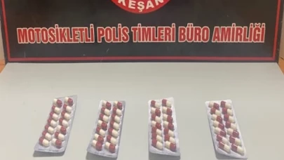 Keşan’da 56 adet sentetik ecza ele geçirildi