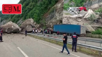 Artvin’de heyelan: Kayaların altında kalan TIR'daki 1 kişi hayatını kaybetti