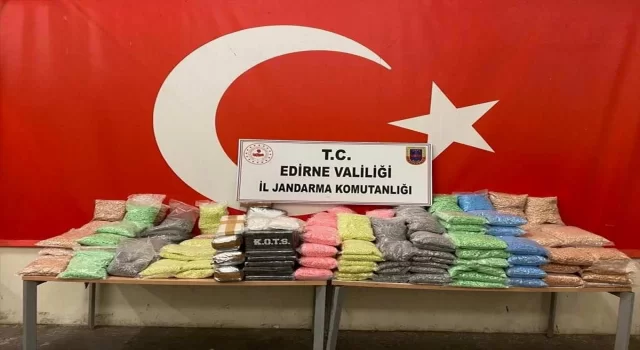 Edirne’deki operasyonlarda 576 kilo 471 gram uyuşturucu ele geçirildi