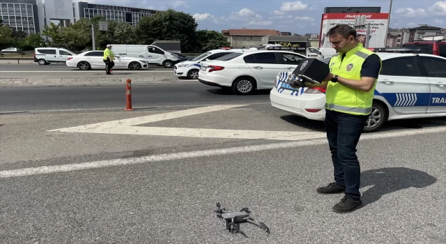 İstanbul’da TEM Otoyolu’nda dron destekli trafik denetimi yapıldı