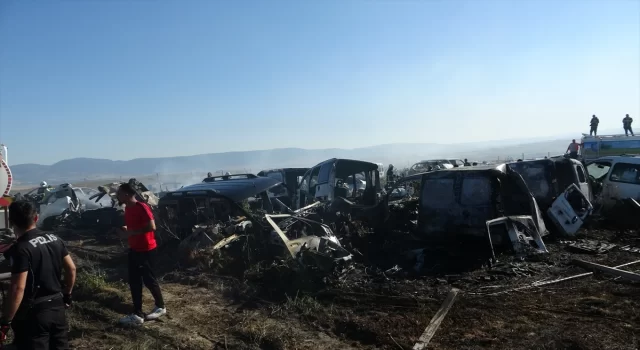 GÜNCELLEME  Çorum Sanayi Sitesi’ndeki hurdalıkta çıkan yangın söndürüldü