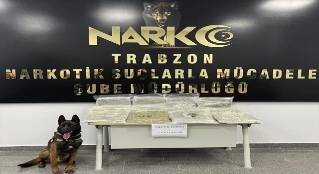 Trabzon’da 11 kilo 900 gram uyuşturucu ele geçirildi