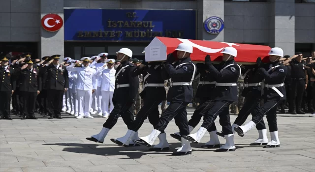 Kağıthane’de şehit olan polis memuru için merasim düzenlendi