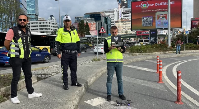 Beşiktaş’ta dron destekli ”yaya geçidi” denetimi 