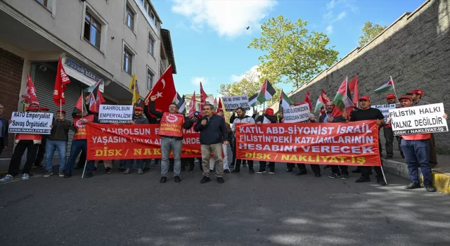 Nakliyatİş Sendikasından ABD Konsolosluğu önünde İsrail protestosu