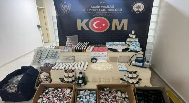 İzmir’de vücut geliştirme ve cinsel sağlık ürünü kaçakçılarına yönelik operasyon