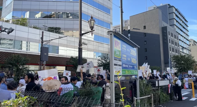 Japonya’nın başkenti Tokyo’da ”Gazze’ye özgürlük” gösterisi düzenlendi