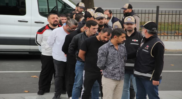 Tekirdağ’da ”Kafes” operasyonu kapsamında yakalanan 15 şüpheli adliyede