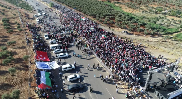 Hatay’daki Cilvegözü Sınır Kapısı önünde Filistin’e destek etkinliği yapıldı 