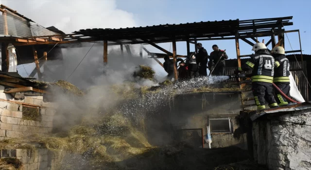 Erzurum’daki yangında bir ev ve ahır tamamen, 2 ev de kısmen yandı