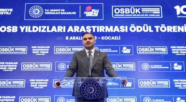 Bakan Kacır, Kocaeli’de ”OSBÜK OSB Yıldızları Araştırması Ödül Töreni”nde konuştu: