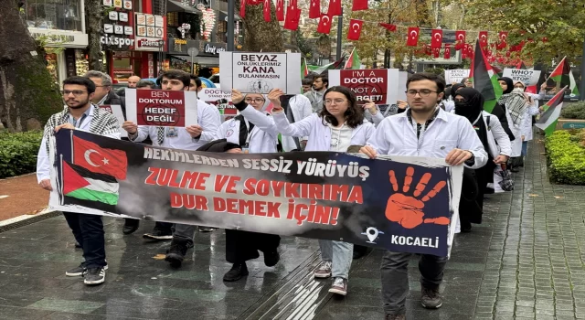 Sakarya ve Kocaeli’de hekimler Gazze için ”sessiz yürüyüş” gerçekleştirdi