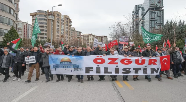 ABD Büyükelçiliği önünde Filistin’e saldırılar protesto edildi