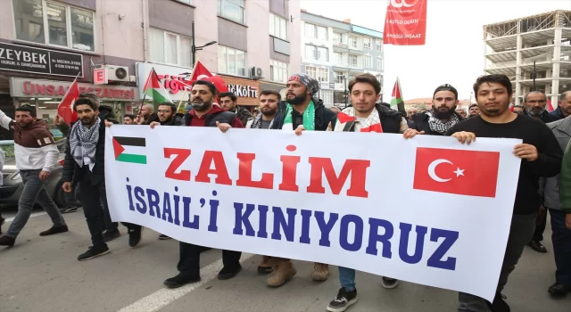 Aksaray’da İsrail’in Gazze’ye yönelik saldırıları protesto edildi