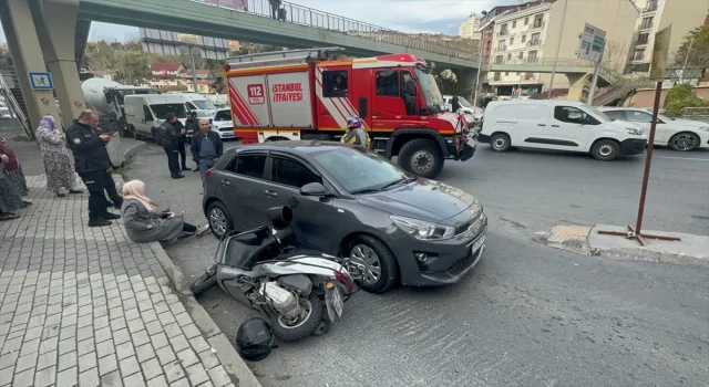 Şişli’de otomobille çarpışan motosikletin sürücüsü yaralandı