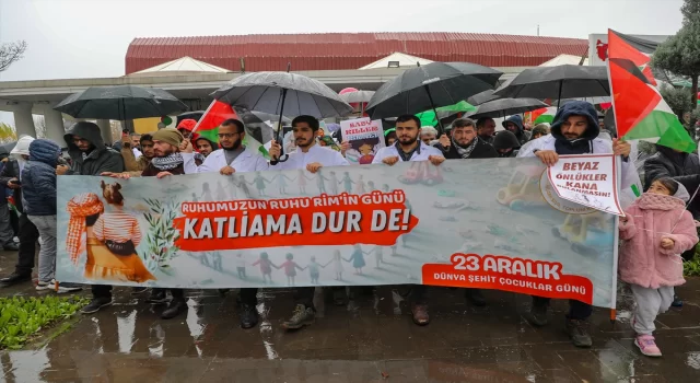 Diyarbakır, Bingöl, Siirt ve Batman’da sağlık çalışanları Gazze için yürüdü