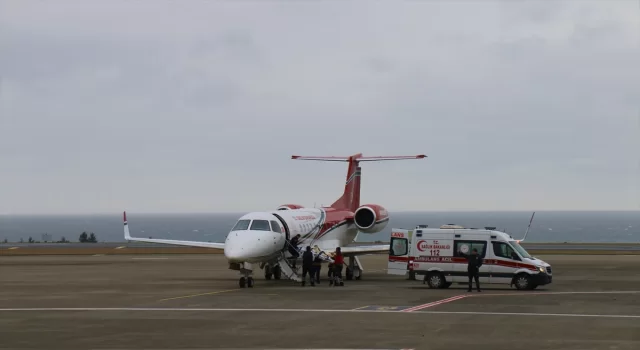 Trabzon’da ADEM tanısı konan çocuk ambulans uçakla İstanbul’a sevk edildi