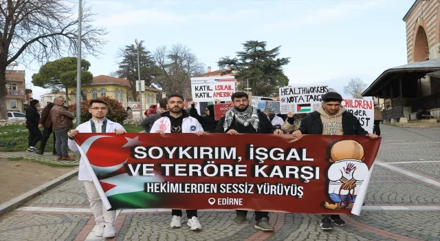 Edirne’de, Gazze’ye destek için ”sessiz yürüyüş” düzenlendi