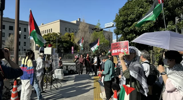 Japonya’da Başbakanlık Konutu önünde, İsrail’in Gazze’ye saldırıları protesto edildi