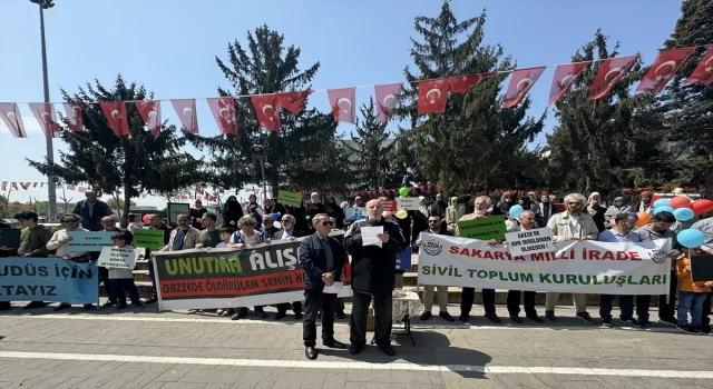 İsrail’in Gazze’ye yönelik saldırıları Sakarya’da protesto edildi