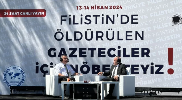 İstanbul’da, Filistin’de öldürülen gazeteciler için 24 saatlik tepki yayını tamamlandı