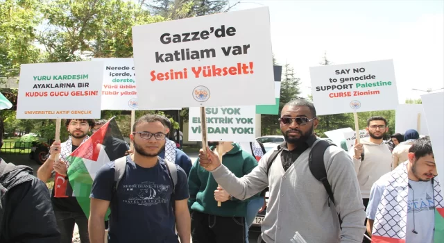 Kayseri’de üniversite öğrencileri İsrail’i protesto etti 