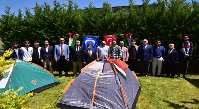 Balıkesir Üniversitesi öğrencileri Gazze’ye destek için çadır nöbeti başlattı