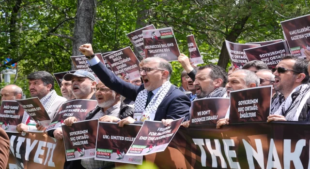 İngiltere, İsrail’in katliamlarına destek verdiği gerekçesiyle Ankara’da protesto edildi