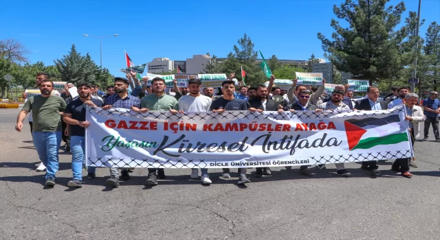 Diyarbakır’da üniversite öğrencileri Filistin’e destek yürüyüşü düzenledi