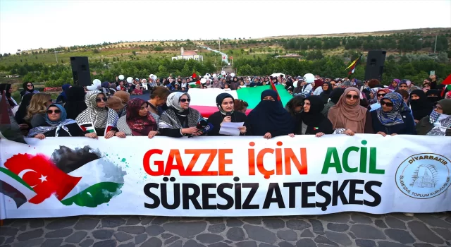 Diyarbakır’da kadınlar, İsrail’in Gazze’ye yönelik saldırılarını protesto etti